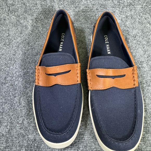 Cole Haan Blue and Tan Slip-On Loafers main image 8